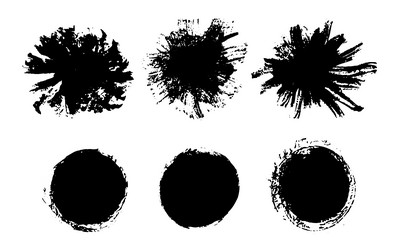 brush strokes exploding blobs burst blots vector image