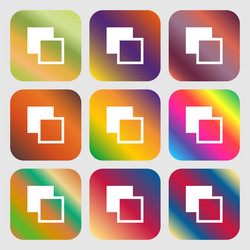 active color toolbar icon nine buttons with bright vector image