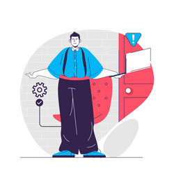 devops web concept technical support employee vector