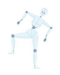 humanoid robot balancing semi flat color character vector image