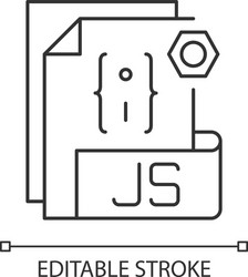 js file pixel perfect linear icon vector image
