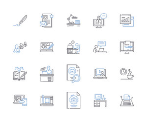 Mobile operation line icons collection android vector