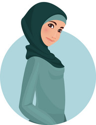 Woman wearing hijab muslim traditional clothes vector