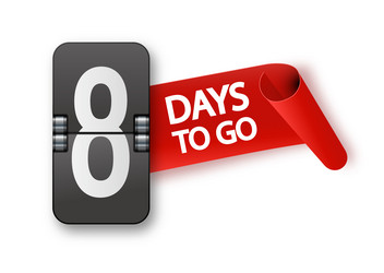 8 days to go icon set countdown of remaining vector image