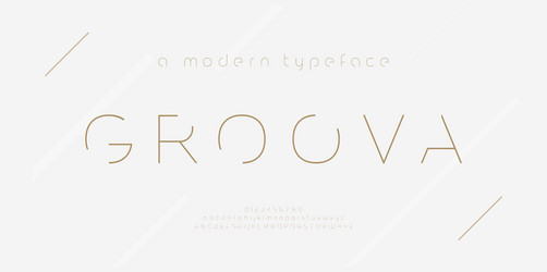 abstract thin line font alphabet minimal modern vector image