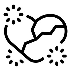 broken heart exploding with anger and frustration vector image
