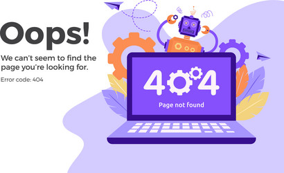 error 404 unavailable web page not found vector image