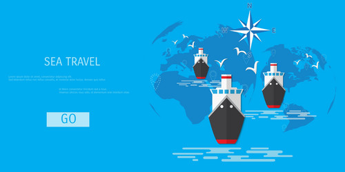 Flat concept of world travel and tourism vector