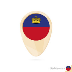 map pointer with flag liechtenstein orange vector image