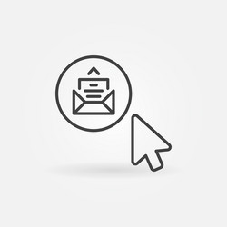 mouse click on e-mail button outline vector