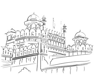 Red fort Royalty Free Vector Image - VectorStock