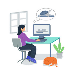 slow loading internet connection vector image
