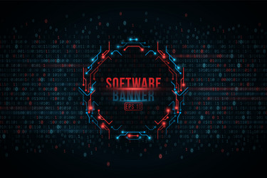 software programming binary code and computer vector