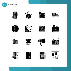 User interface pack 16 basic solid glyphs vector