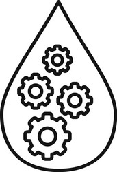 water drop nanotechnology icon outline style vector