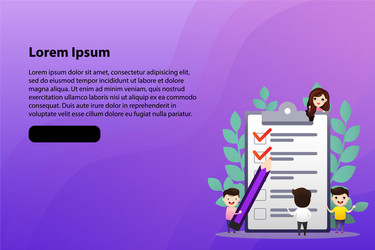 check list people creating plan and checking vector image