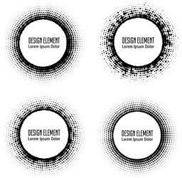 Halftone Circle Pattern Set vector image