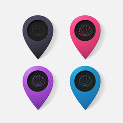 realistic color pointer shell vector image