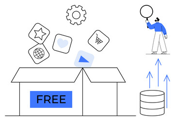 unpacking digital applications and free resources vector image