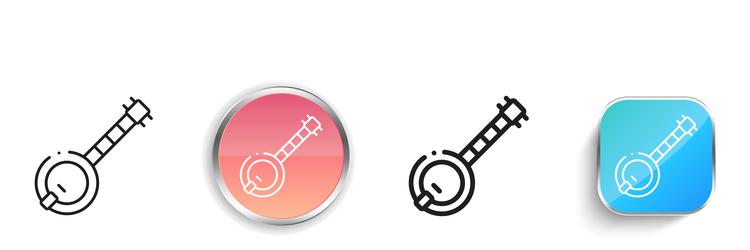 banjo icon thin linear regular and button style vector image