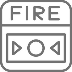 Fire alarm system button line icon isolated vector