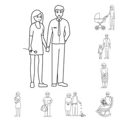 isolated object happy and character sign set vector image