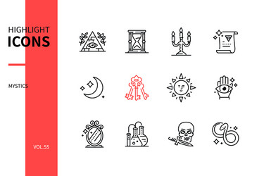 Mystic color icons set Royalty Free Vector Image