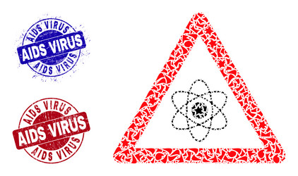 Atom warning mosaic of shards with aids virus vector