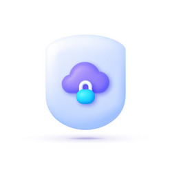 Cloud secure 3d for mobile app vector