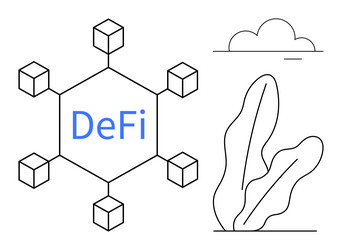 decentralized finance concept with blockchain vector image