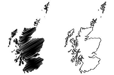 Scotland Map Black and White Vector Images (over 130)