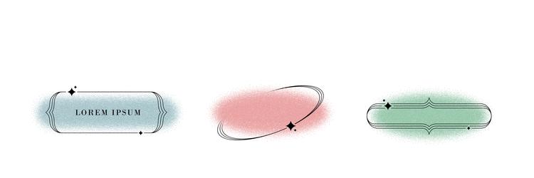 set of linear frames with stippled gradients vector image