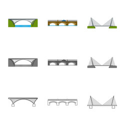 isolated object of connection and design icon set vector image