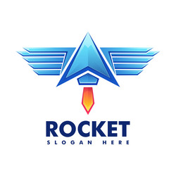 Logo rocket gradient colorful style vector