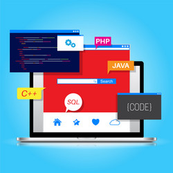 Programming and coding web design detailed vector