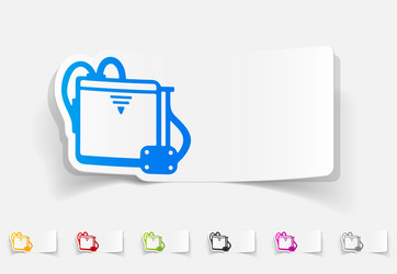 realistic design element three d printer vector image