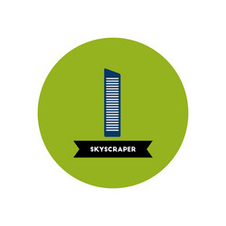 stylish icon in color circle building skyscraper vector image