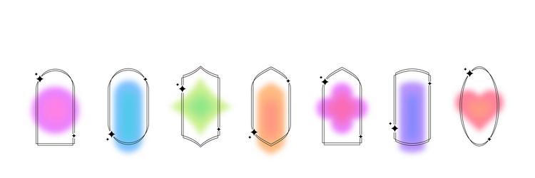 set of linear frames with blur gradients vector image