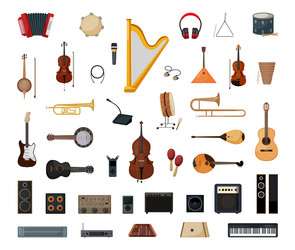 Set of musical instruments vector