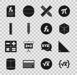 set square root of x glyph triangle math vector image