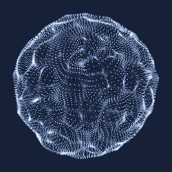 sphere consisting of points 3d grid design vector image