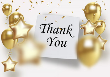 thank you background with gold balloons wallpaper vector