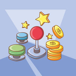 video game control set buttons and joystick vector image