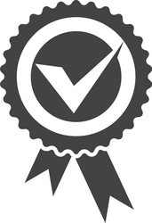 Approved or certified medal icon vector