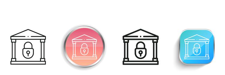 bank icon thin linear regular and button style vector image