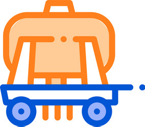 cargo water trailer vehicle thin line icon vector