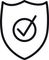 cyber security concept shield with check mark vector image