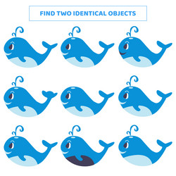 find two identical objects matching game for kids vector image