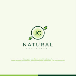 Jc initial letter green cactus logo Royalty Free Vector