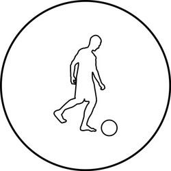 Man kicks the ball silhouette soccer player vector